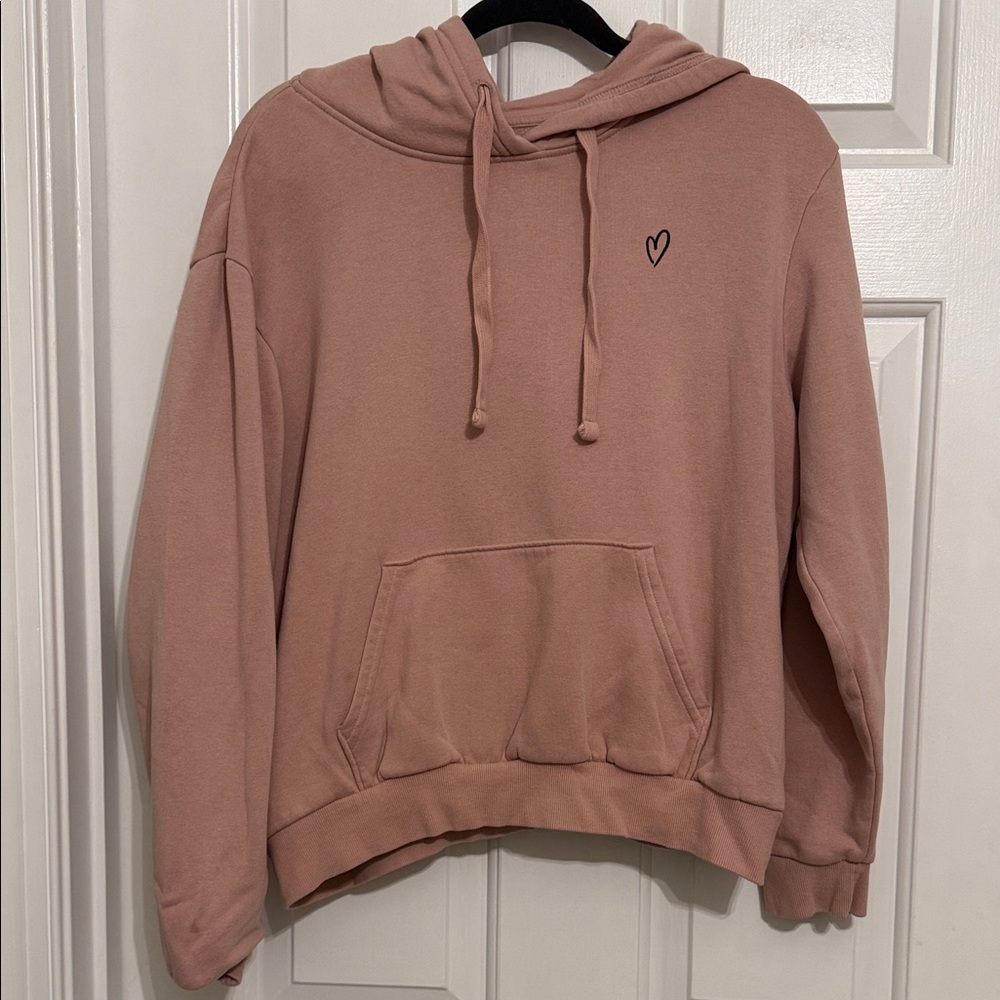 Divided Blush Hoodie with Heart Detail